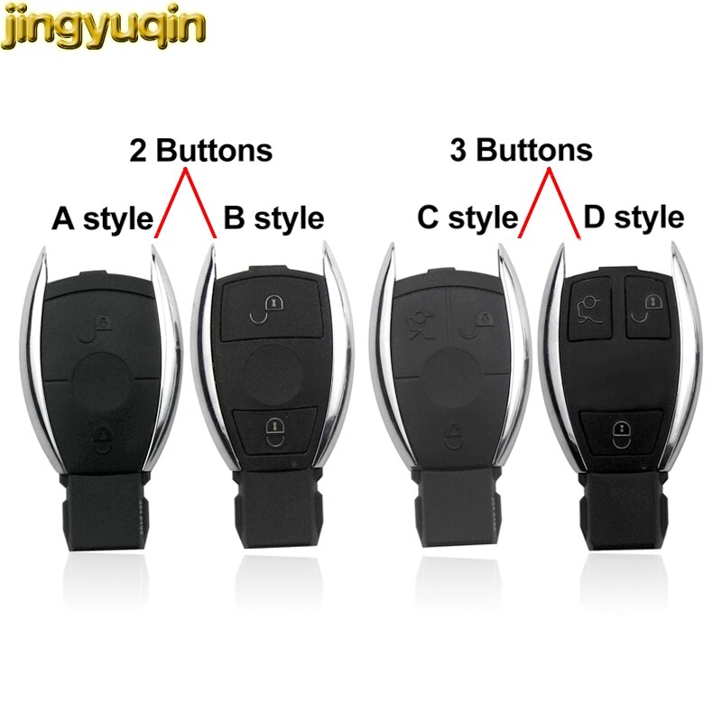 Jingyuqin 2/3/4- knops afstandsbediening sleutelbehuizing voor mercedes-benz bga nec cers cl gl sl clk slk smart autosleutel