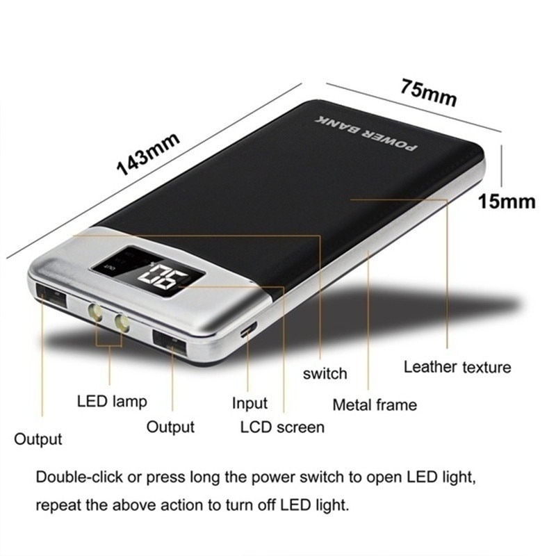 Energie Bank 30000 mAh praktisch Ladegerät für Xiaomi Samsung IPhone LCD Digital Anzeige 2 LED Beleuchtung Ich bin Freien Reise Energie