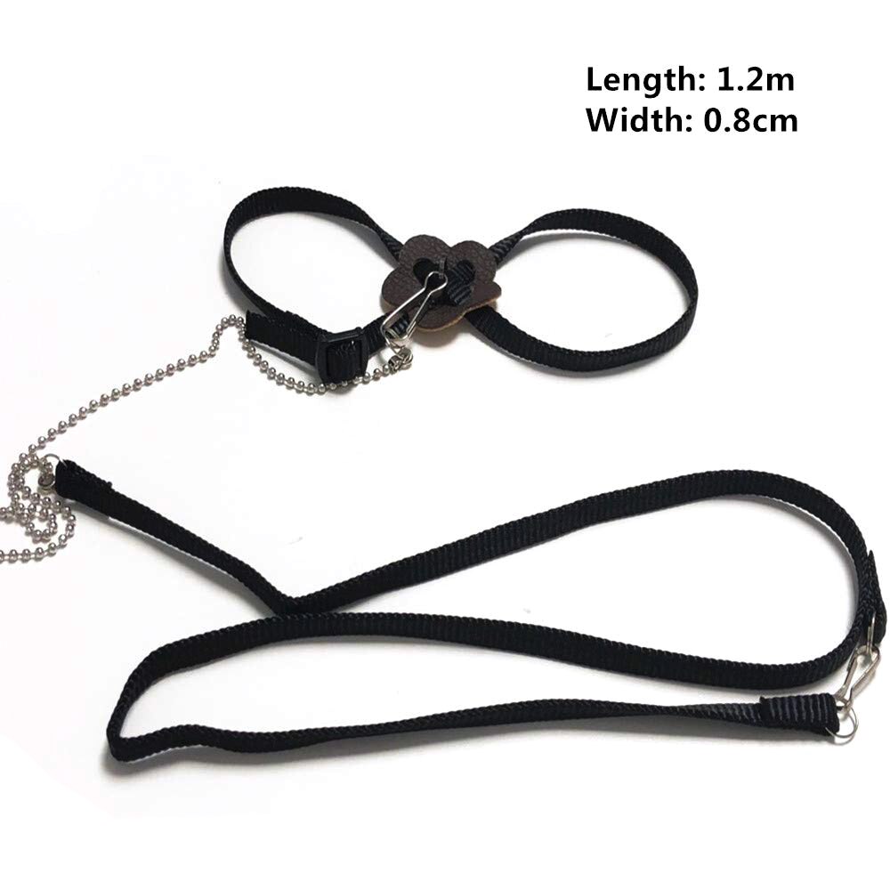 Einstellbare Haustier nutzbar machen und Leine Für Hamster Frettchen Ratte Maus Hase Nylon Geschirre Weste Blei Seil Leine Guinea Schwein Zubehör: Schwarz