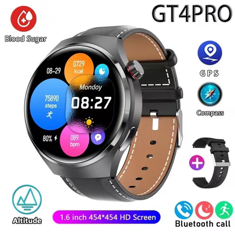 Huawei-Montre connectée GT4 Pro pour homme, GPS, NDavid, écran AMOLED 360x360, fréquence cardiaque, appel Bluetooth, étanche IP68, 2024: Black