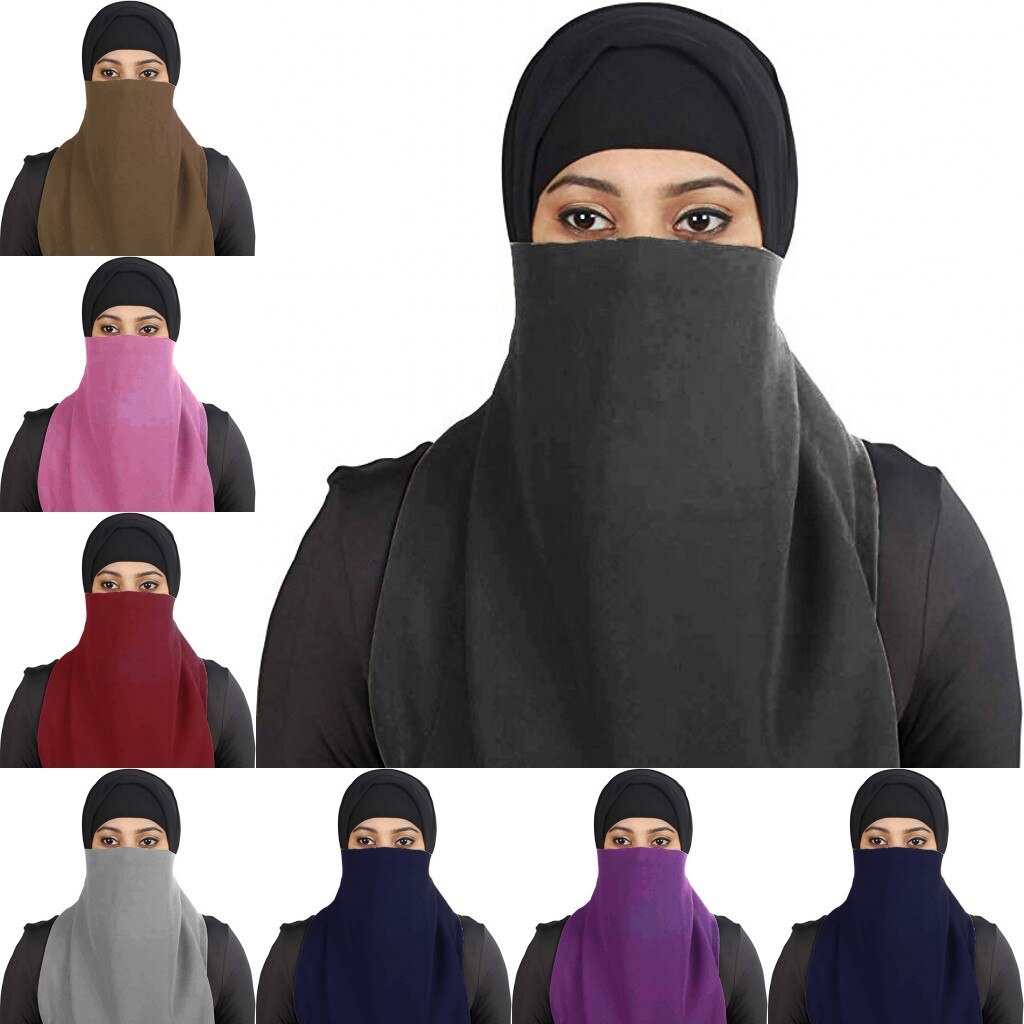 Muslim Women Veil Islamic Face Cover Arab Prayer Hijabs Hat Cap Full Cover