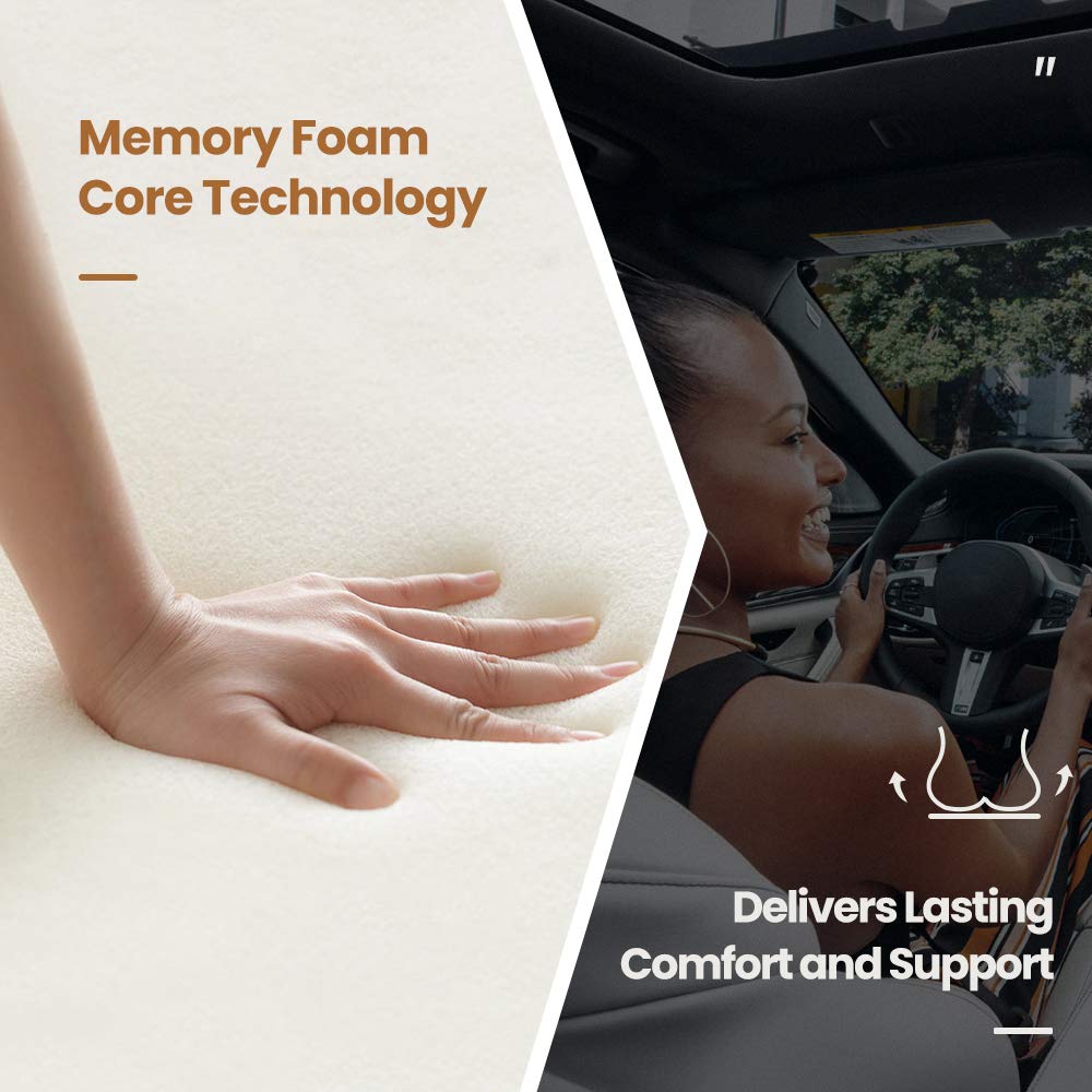 Tsumbay Car Seat Cushion Unique Mesh Fabric Pad Memory Foam Breathable Comfortable Soft Universal Home Office Seat Cushion