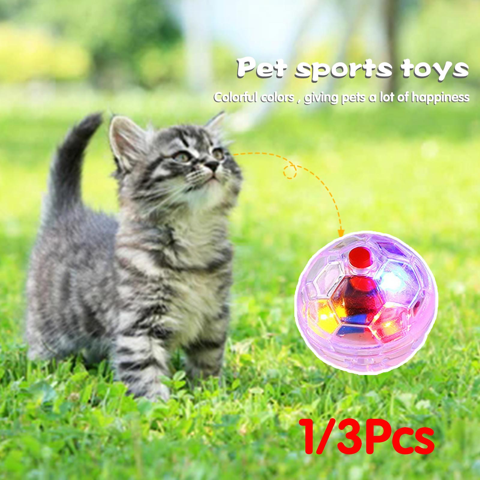 Bola Flash Interativa a Bateria para Animais de Estimação, Cat Motion Light Up, Pequeno Fantasma, Equipamento Paranormal, Brinquedos LED Portáteis, 1 Pc, 3Pcs