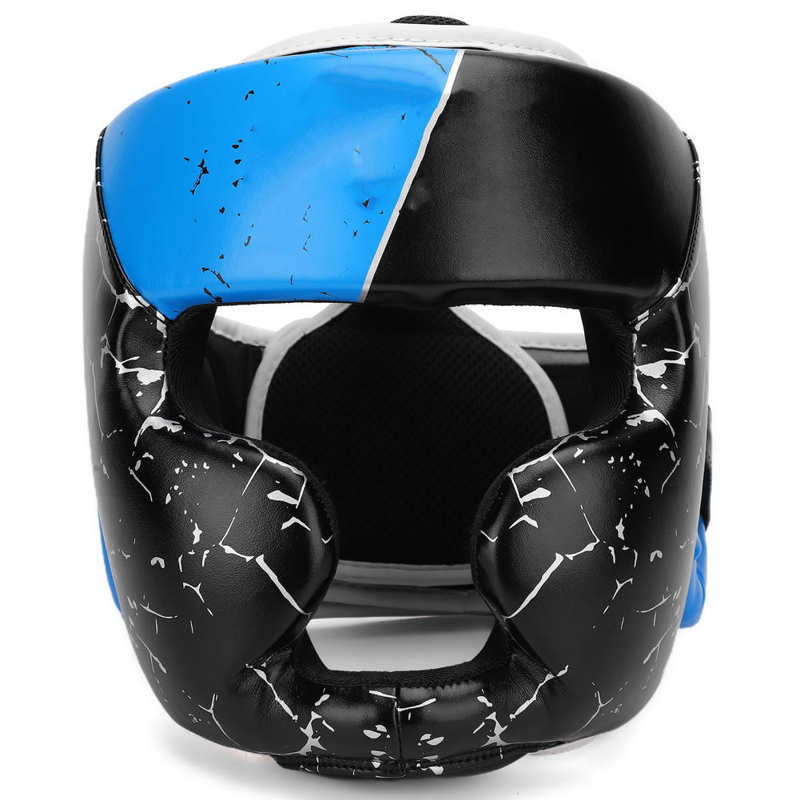 Starpro Hoofdbeschermer Boksen MMA Training - Hoofddeksel voor Gezicht Wangen en oor Bescherming | Geweldig Helm voor Vechtsport Kickboksen Muay Thai Grappling Karate BJJ Taekwondo Vechten Blau Rood