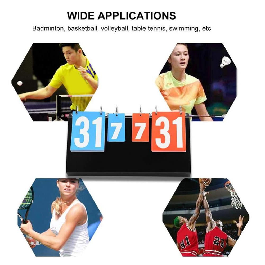 Tabellone segnapunti della competizione di tennis da tavolo di badminton di pallacanestro di registrazione del punteggio di 4 cifre