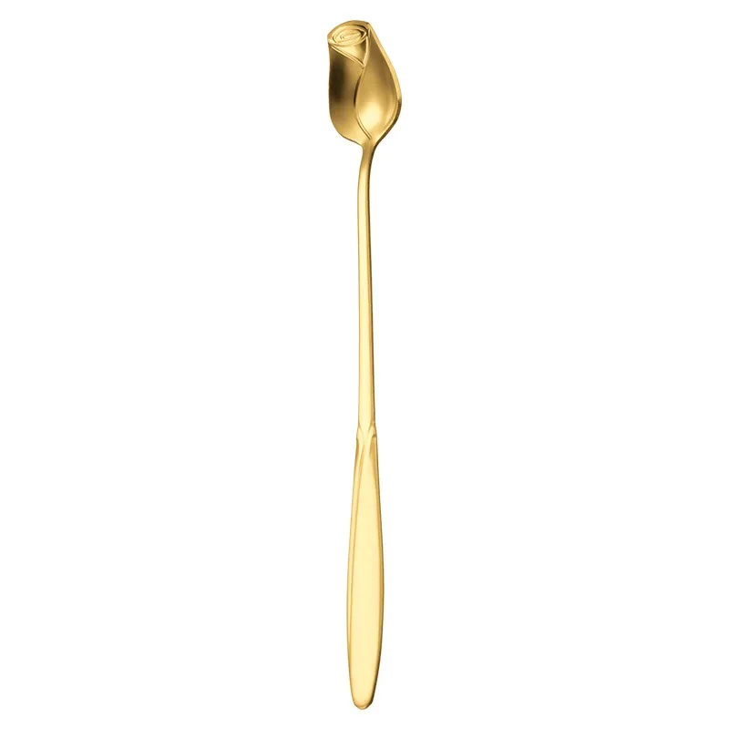 Long Handled Teaspoons Stainless Steel Coffee Spoon Ice Cream Dessert Tea Stirring Spoon for Picnic Kitchen Tableware Bar Tools