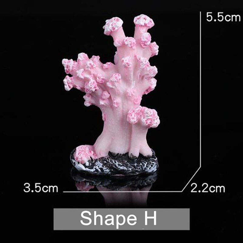 1PC Bunte Harz Aquarium Korallen Stein Landschaft Ornament Zubehör Künstliche Korallenriff Dekoration Fisch Tank: H