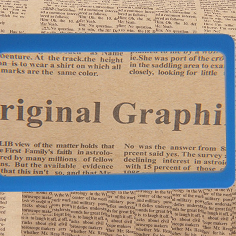 1pc Protable 3X Magnification Magnifier Full Page Reading Aid Lens Magnifier Sheet Pocket Credit Card Size PVC Magnifying Glass