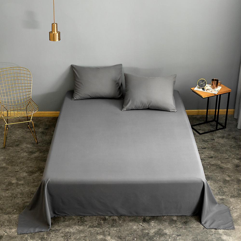 1 pc Bettwäsche Weiße Farbe schlicht Gefärbt Bett Flache Blatt Single/Königin/König Größe oben Blatt sabanas blatt für Doppelbett: Typ 10 / 2 Kissenbezug50x70cm