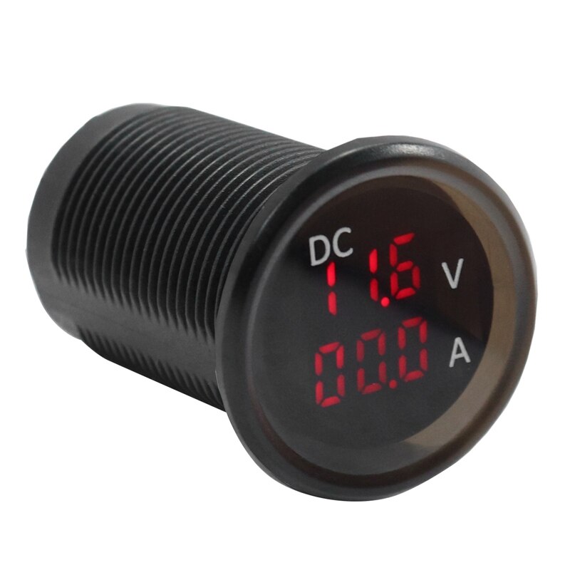 Auto 2 in 1 led digitale voltmeter ampèremeter voor auto, motorfiets, camper, boot, accubewakingsmeter: Default Title