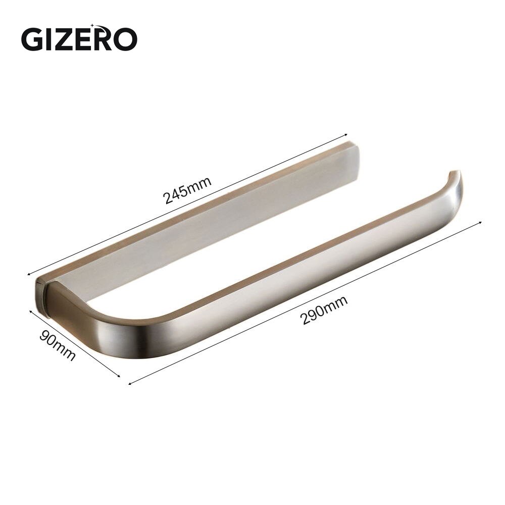 GIZERO Bathroom Towel Rack Solid Brass Towel Bar Antique/Chrome/Brush/Golden Towel Holder Hanger Wall Mounted ZR2225