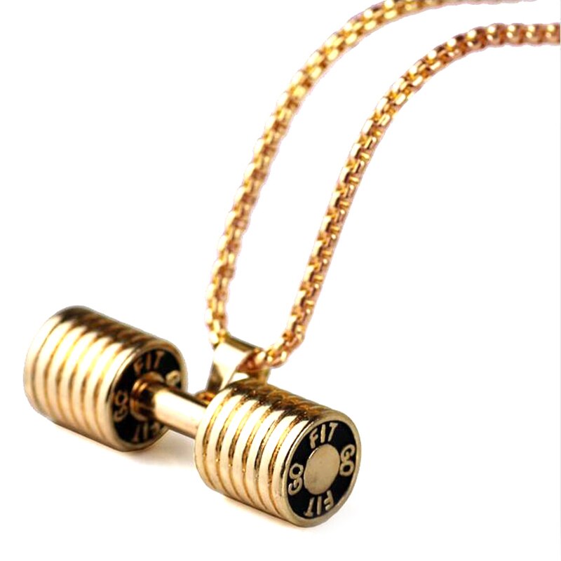 Halterhanger bodybuilding fitness ketting crossfit halterketting fitness sieraden roestvrij staal