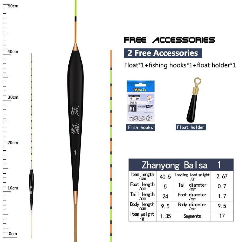 Ultra-Lange Balsa Houten Visdobbers Grote Boyas Pesca Flotador 1-3 # Stopper Bobber Drijft Vissen Accessoires gereedschap Tackles: Size 1