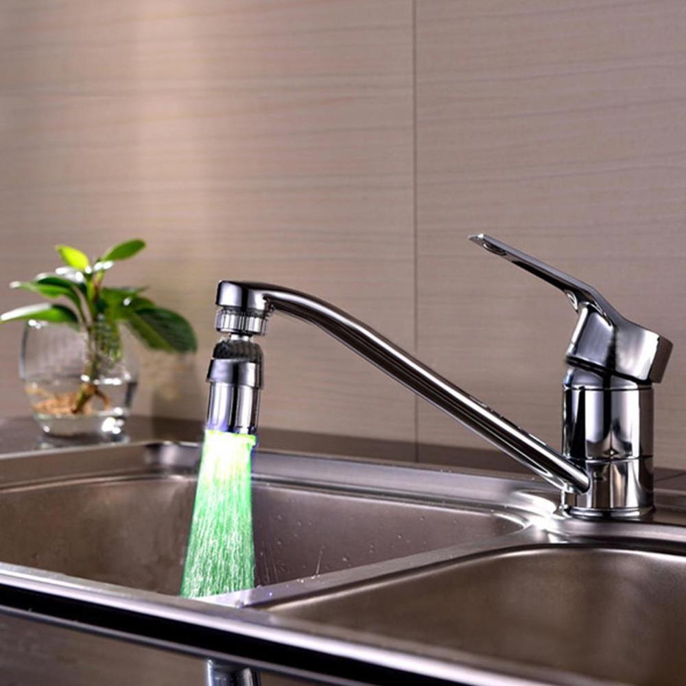 Bathroom Temperature Control 3 Color Water Shower Led Aerator light Power Saving Tap Light Aerator Faucet Water Kit