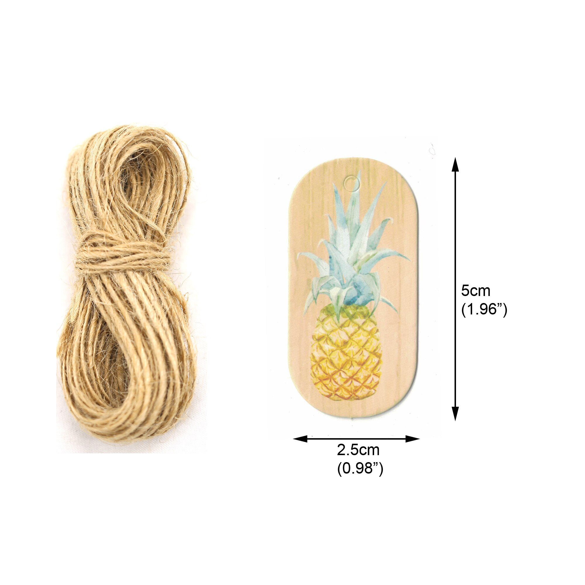 Etiquetas de papel para el Día de San Valentín y bodas, paquete de etiquetas DIY, decoraciones para fiestas, etiquetas colgantes, suministros para envolver , 50 unids/lote: Pineapple