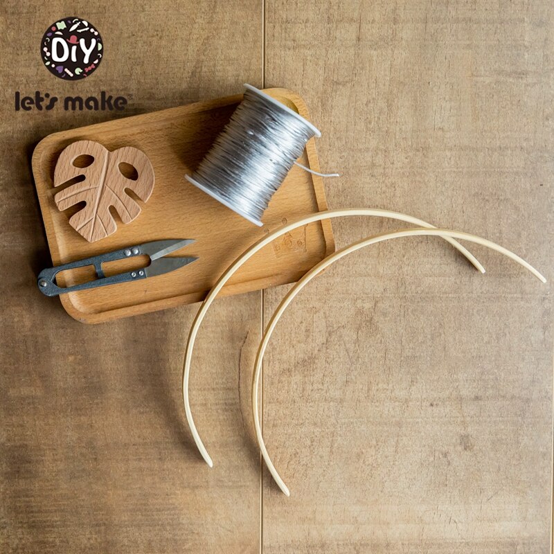 Laten We 1 Set Baby Bed Bel Speelgoed Houder Hout Rammelaars Beugel Mobiele Wieg Pasgeboren Bel Wieg Speelgoed Voor 0-12 Maand Houten Diy Ambachten
