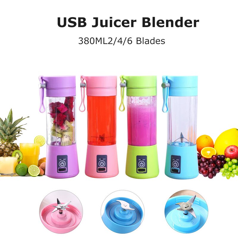 Portable USB Juicer Mini Blender Electric Juicer Machine Fruit Blender Mini Food Processor Personal Lemon Squeezer Juice Maker