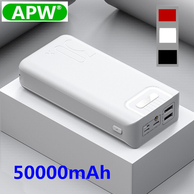 Power Bank 50000mAh Rollenmaschinenlinie Typc Micro USB QC Schnelle Aufladen Power Led-anzeige Tragbare Externe Batterie Ladegerät Für telefon tablet