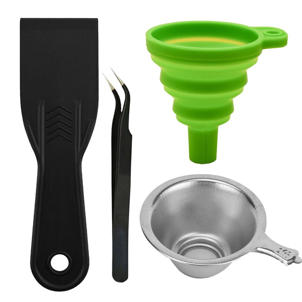 Silizium Trichter + Metall UV Harz Filter Tasse + pinzette + SLA Harz Spezielle Werkzeug Schaufel für Photon DLP Teile 3D Drucker teile: Green