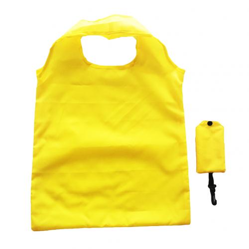 Genanvendelig mulepose bærbar sammenfoldelig miljøvenlig nylon indkøbstaske foldbar håndtaske shopper mulepose arrangør enkel: Gul