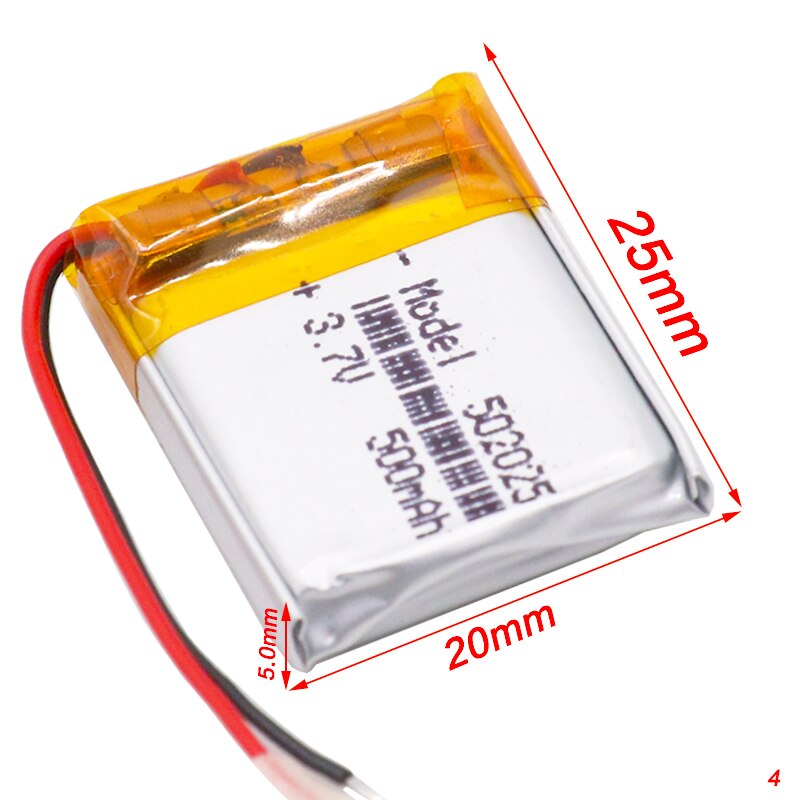 1/2/4 Stück Wiederaufladbare Li-Polymer 3,7 v 500mah 502025 Batterie Für PSP Clever Uhr LED Lampen bluetooth Lautsprecher Mini Kameras