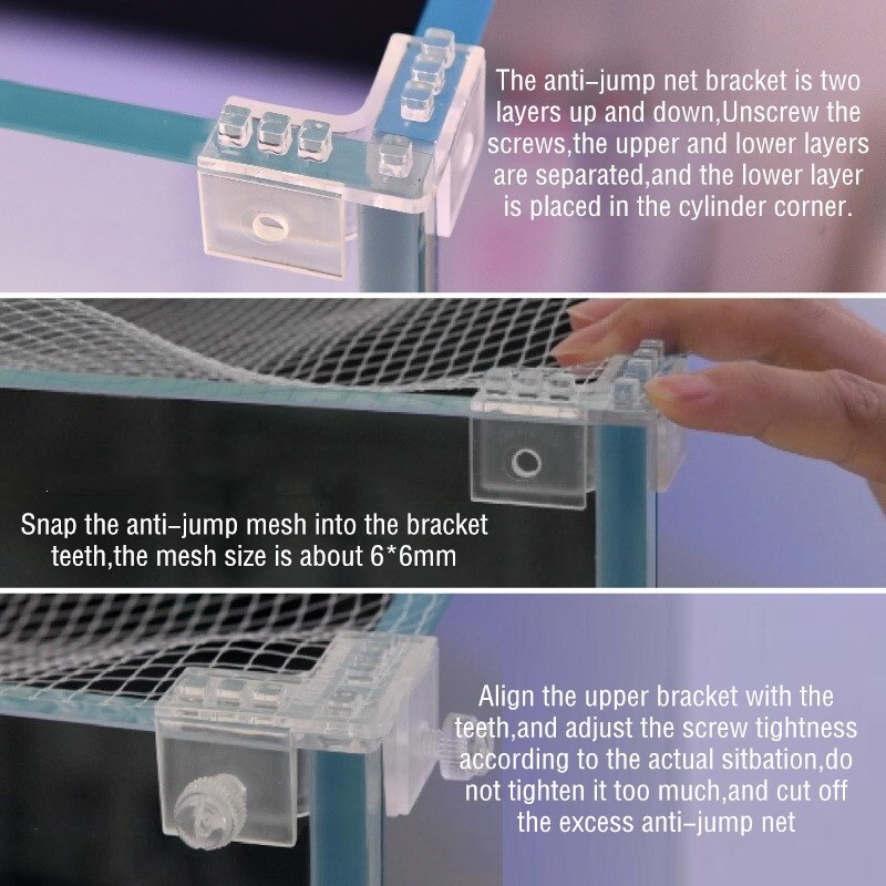 Aquarium Screen Net DIY Clear Mesh Netting Fish Tank Anti-Jumping Net Air Screen Net Fish Tank Covering Replacement Net