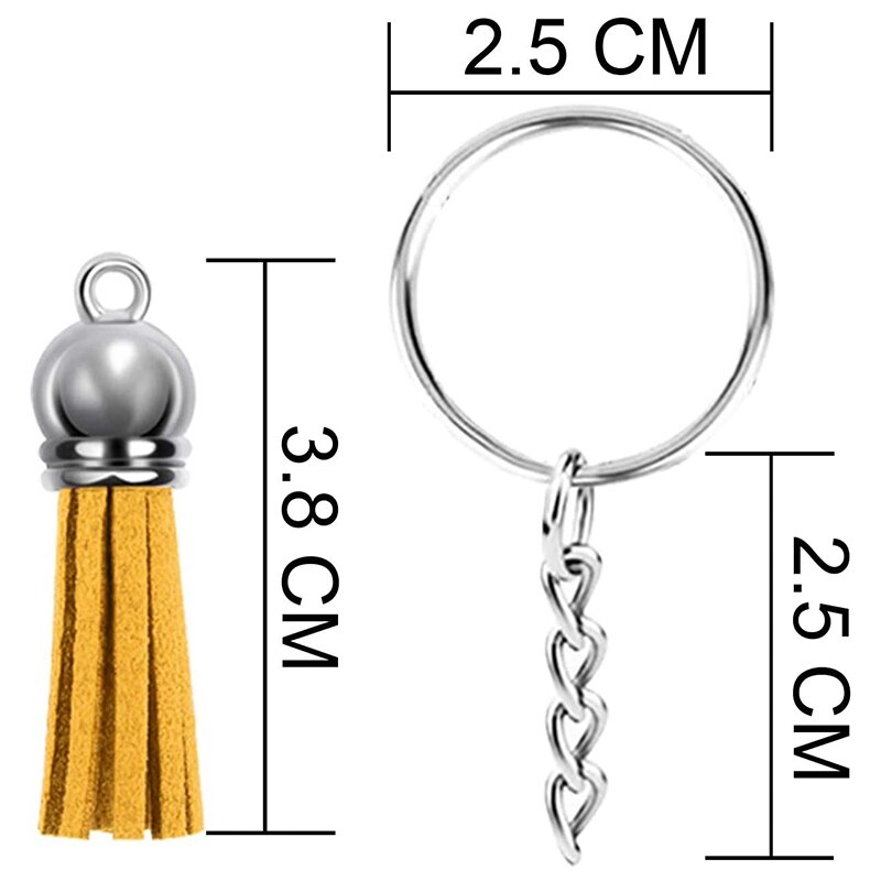 80 Sets Sleutelhanger Kwasten Sleutelhanger Met Ketting En Jump Ringen Tassel Hangers Bulk Voor Sleutelhanger Ambachten Sieraden Maken