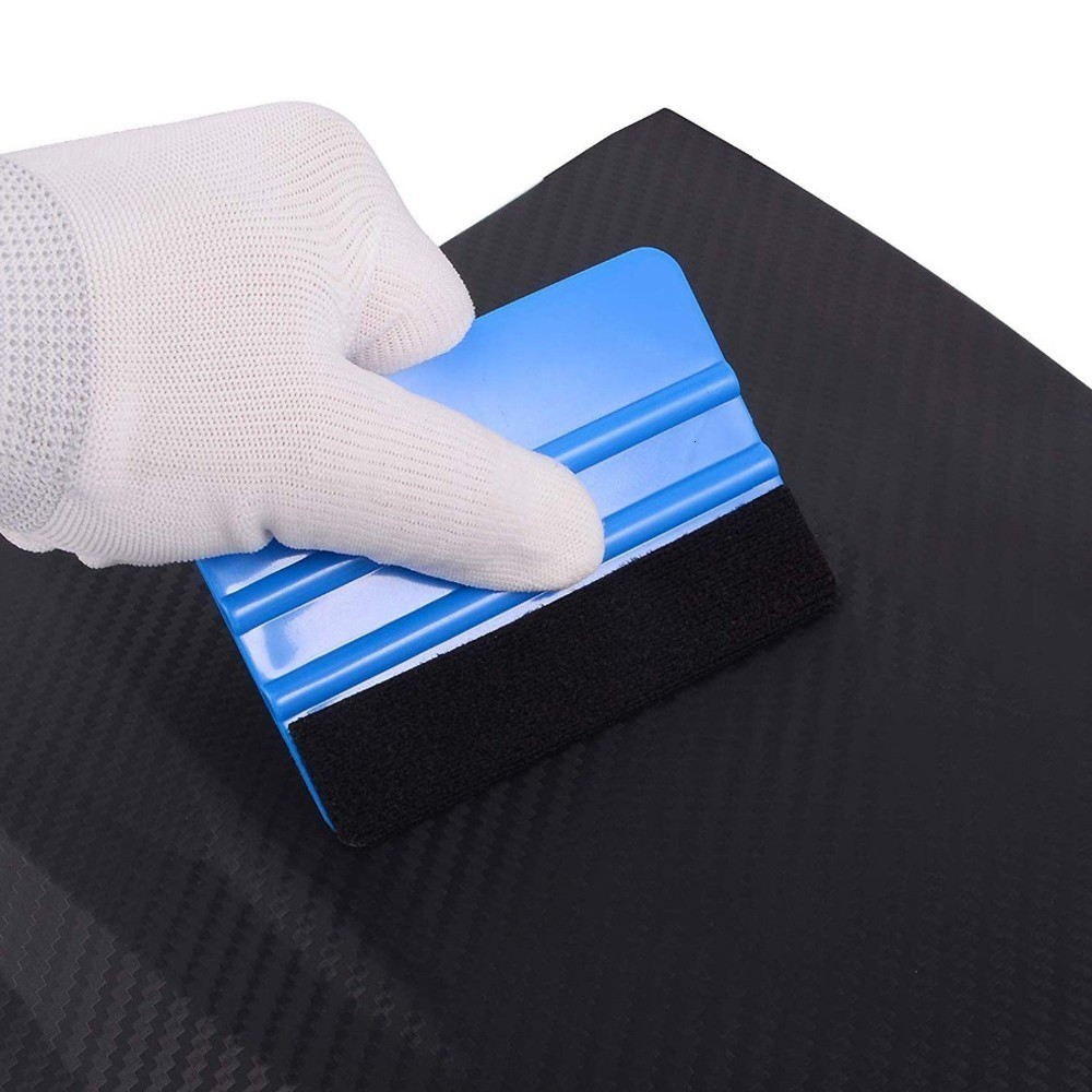 Cheshjong Auto Styling Vinyl Wrap Film Auto Gereedschap Blauw Schraper Rakel Met Vilt Rand Venster Tint Tool Accessoires 5/ 10PCS