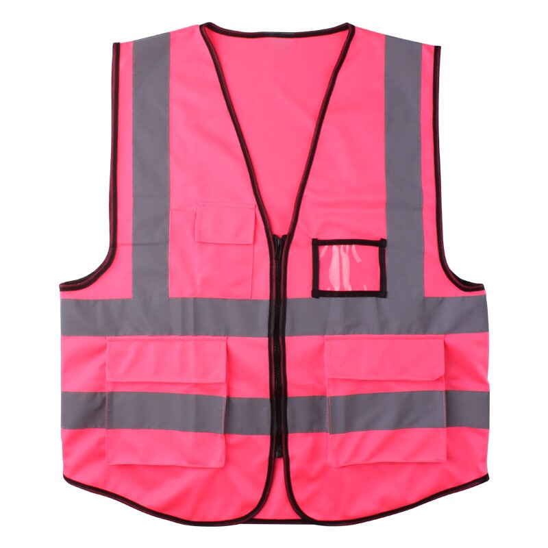 CK TECH High Visibility Reflective Safety Vest With Reflective Strips Construction Work Vest Traffic Police Miners Workwear: pink / L