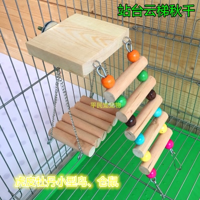 Lille papegøje tigerskind pæon stær forsyninger stige stige gynge bid legetøj fuglebur beslag bar. hamstere kan også bruges