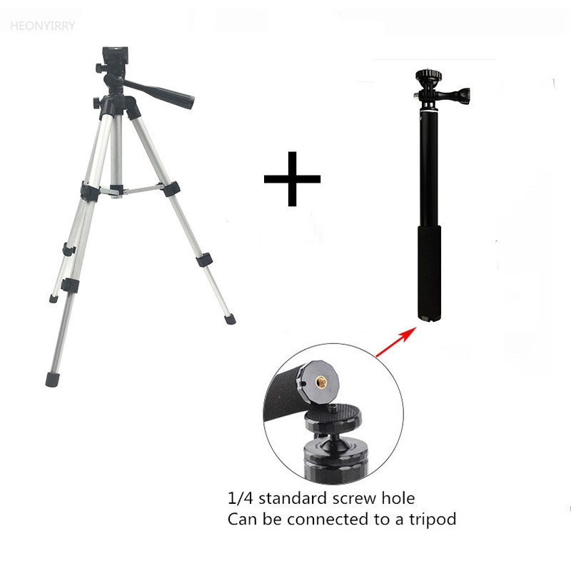 Stativ-Halfter stehen Verlängerung-stange kamera faltbare Stand Schraube 360 Grad Flüssigkeit Kopf Stativ Stabilisator Aluminium mit Clip