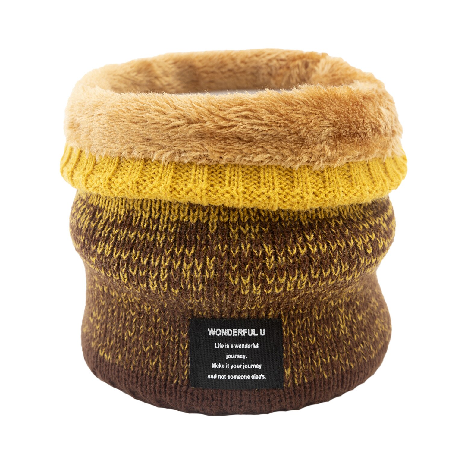 Winter Unisex Warm Knitted Ring Scarf Fleece Inside Elastic Knit Plush Scarves Men Women Thick Warmers Cotton Snood Neck Ring: 11