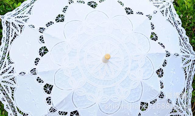 Parapluie en Dentelle pour Mariage, accessoire de , Parapluie brodé pour mariée, blanc, ivoire, noir