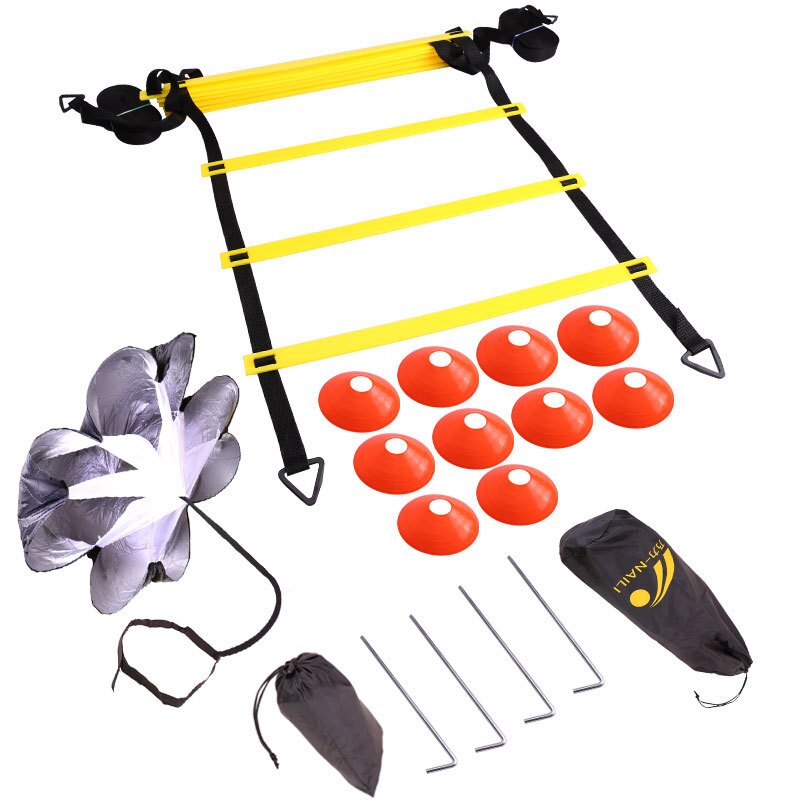 Soccer Training Equipment Endurance Football Training Agility Ladder Training Rope Drag Parachute Jump Ladder Training Set: Orange