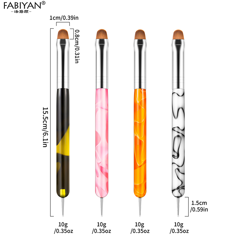 Nueva actualización de pincel francés para decoración de uñas, bolígrafo punteado de uñas de doble cabezal, pinceles acrílicos para recoger cristales y diamantes de imitación para manicura