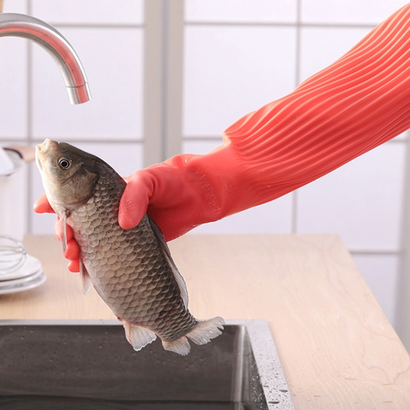 Wasserdicht Haushalts Handschuhe dauerhaft Geschirr Arbeit Handschuhe Reinigung Langen Gummi Verdickt Handschuh Hausarbeit Küche Reinigung Werkzeug