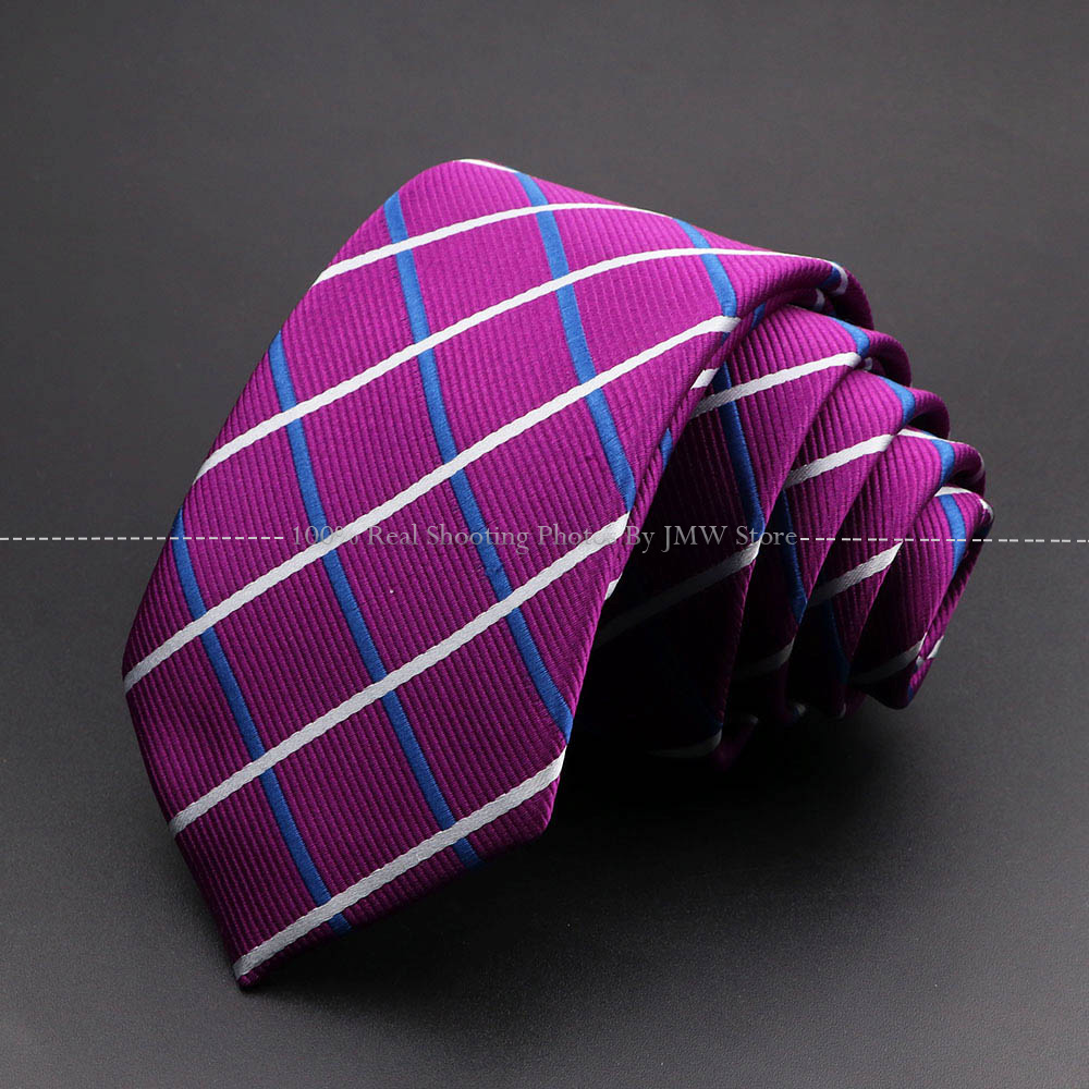 mariage hommes cravate violet bleu solide rayé Plaid points cravates directe marié col accessoires: Rouge