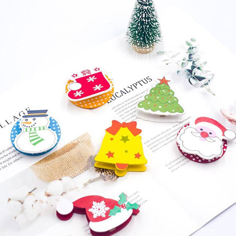 6 Pcs Santa Claus Wooden Clip Photo Clothespin Craft Clips Christmas Home Festival Decoration