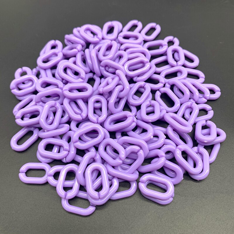 50pcs 15x10mm Acrylic Link Chain Keychains For Necklace Bracelet Making Colorful Chain Plastic Chain Links Jewelry Making