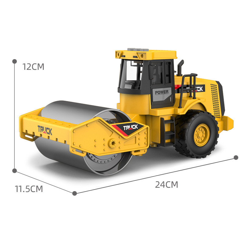 Road Roller Toy Car Engineering Car Large Road Roller Excavator Bulldozer Children's Toys and: WHITE