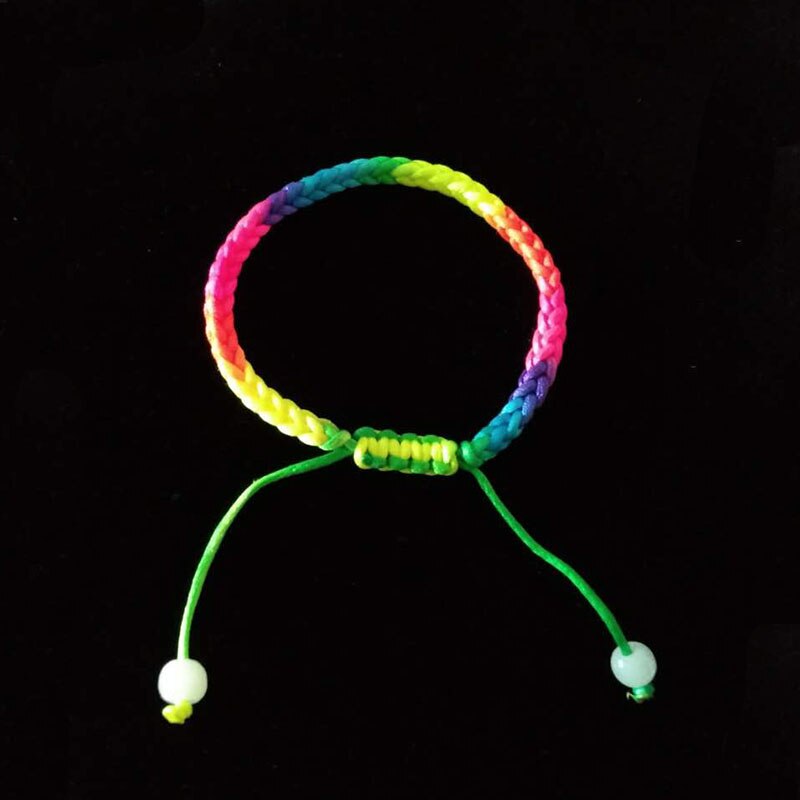 10 x Algodão Íris Macrame Cabo Trançado de Fio de Multi-Cor Ajustável Abertura Cuff Pulseiras Unisex Jóias Feitas À Mão
