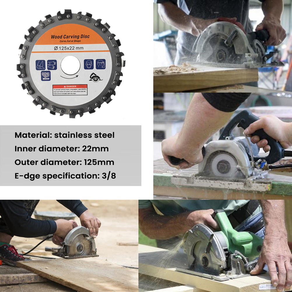 125mm 16- hampainen ruostumattomasta teräksestä valmistettu hiomakoneen puuntyöstölaikka urakoneen ketjulaikka 5 tuuman kulmahiomakoneeseen