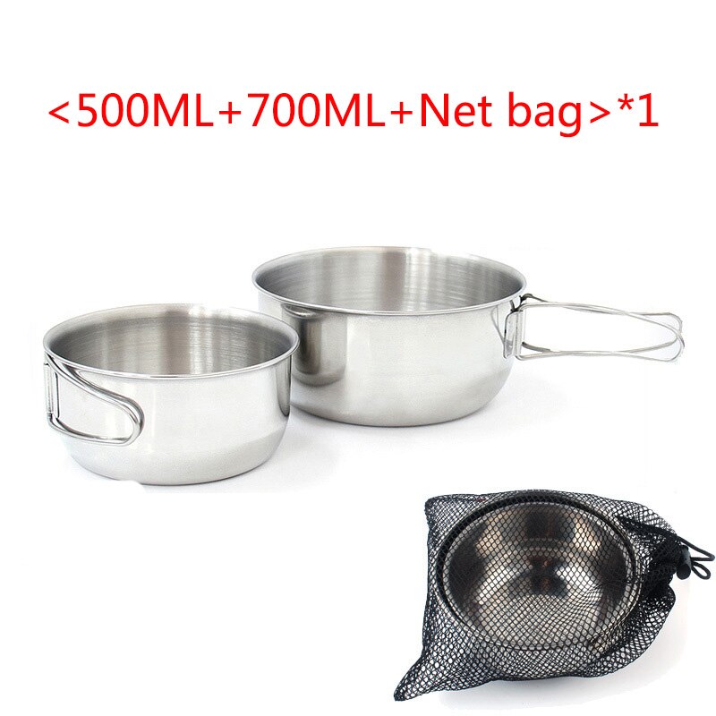 304 roestvrij staal vouwen kom Outdoor camping draagbare picknick kommen set Instant noodle kom thuis kookgerei servies: YELLOW