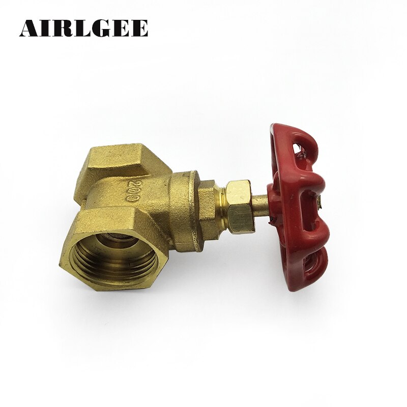 3/4 inch 25mm Diameter DN20 Brass Water Gate Valve Switch with Red Steel Handwheel