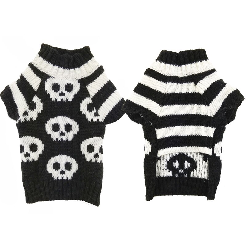 Cute Pumpkin Dog Sweater Halloween Pet Clothes for Dog Cat Party Costume Puppy Jumpers Dog Knitwear Chihuahua Apparel: Black / L