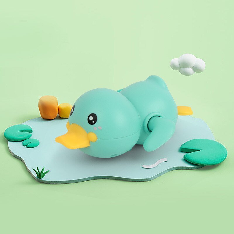 Giocattoli da bagno per bambini 0 12 mesi per bambini piscina gioco d&#39;acqua carica orologio animali granchio rana per bambini giocattoli d&#39;acqua regali: Duck green