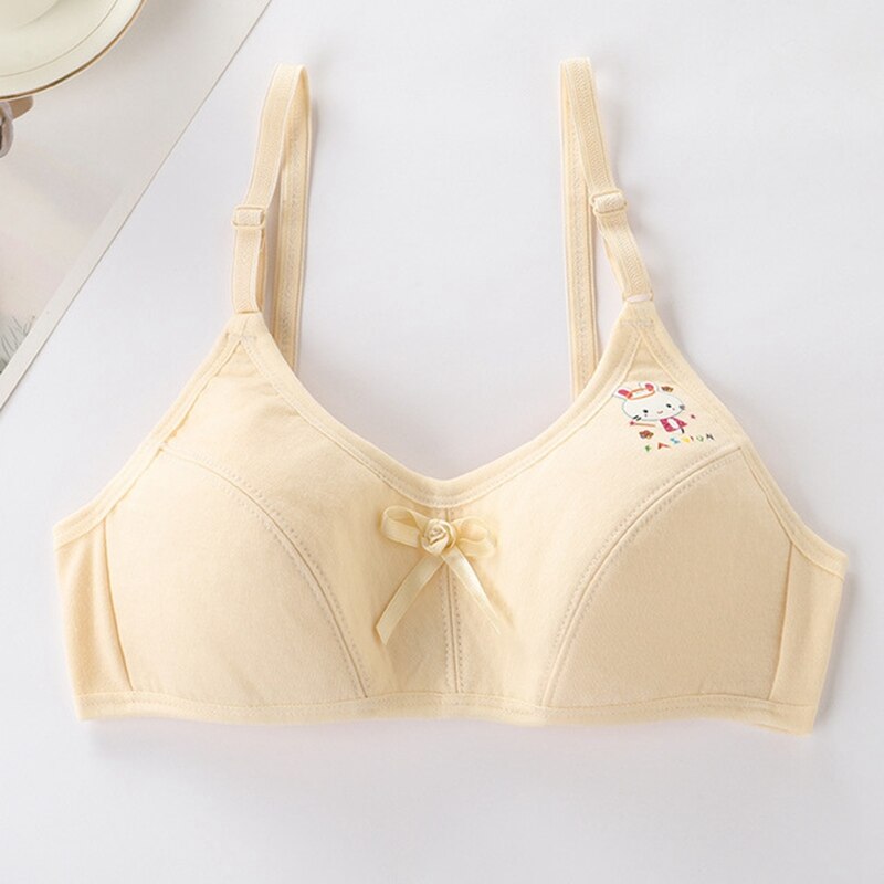 Cotton Training Bra for Teen Girls Underwear Adolescente Teen Bra Tops Crop Small Vest Kids Underwear 10-13Y Puberty Clothing: Flesh Color