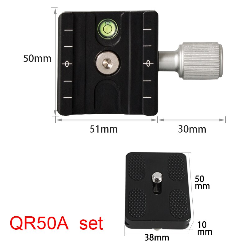 QR50A universal tripod clamp quick release clamp dslr stand camera plate mount clamp aluminum for arca swiss plate point camera: QR50A  set