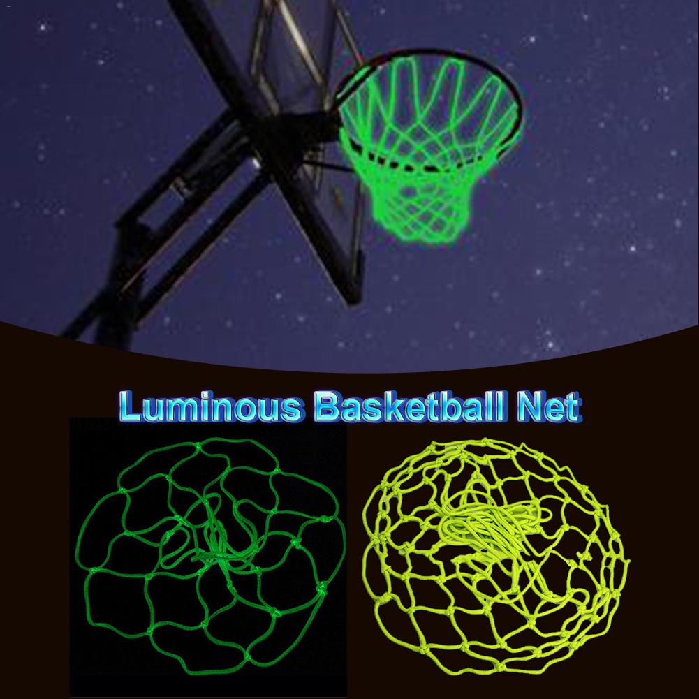 1pcs Shooting Training Basketball Net Green Luminous Basketball Net Backboard Ball Mesh Nylon Standard Basketball Hoop Net