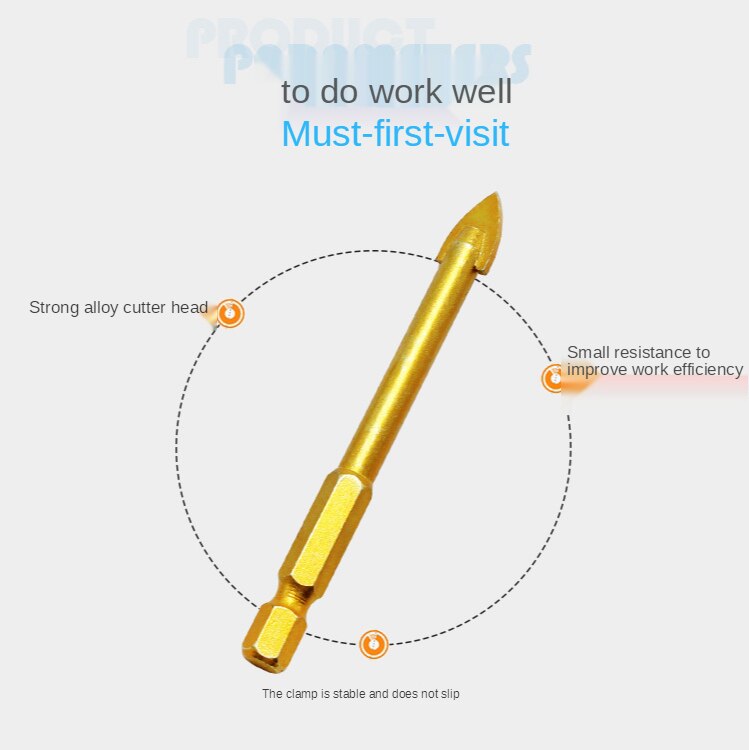 Ceramic Triangle Drill with Hexagonal Handle for Ceramic Tile Hole Opener and Alloy Triangular Drill for Glass Hole Opener
